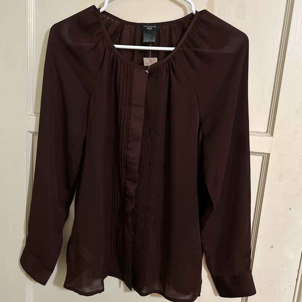 NWT Ann Taylor brown blouse